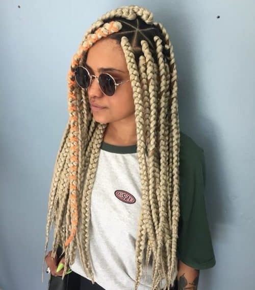 blonde large box braids