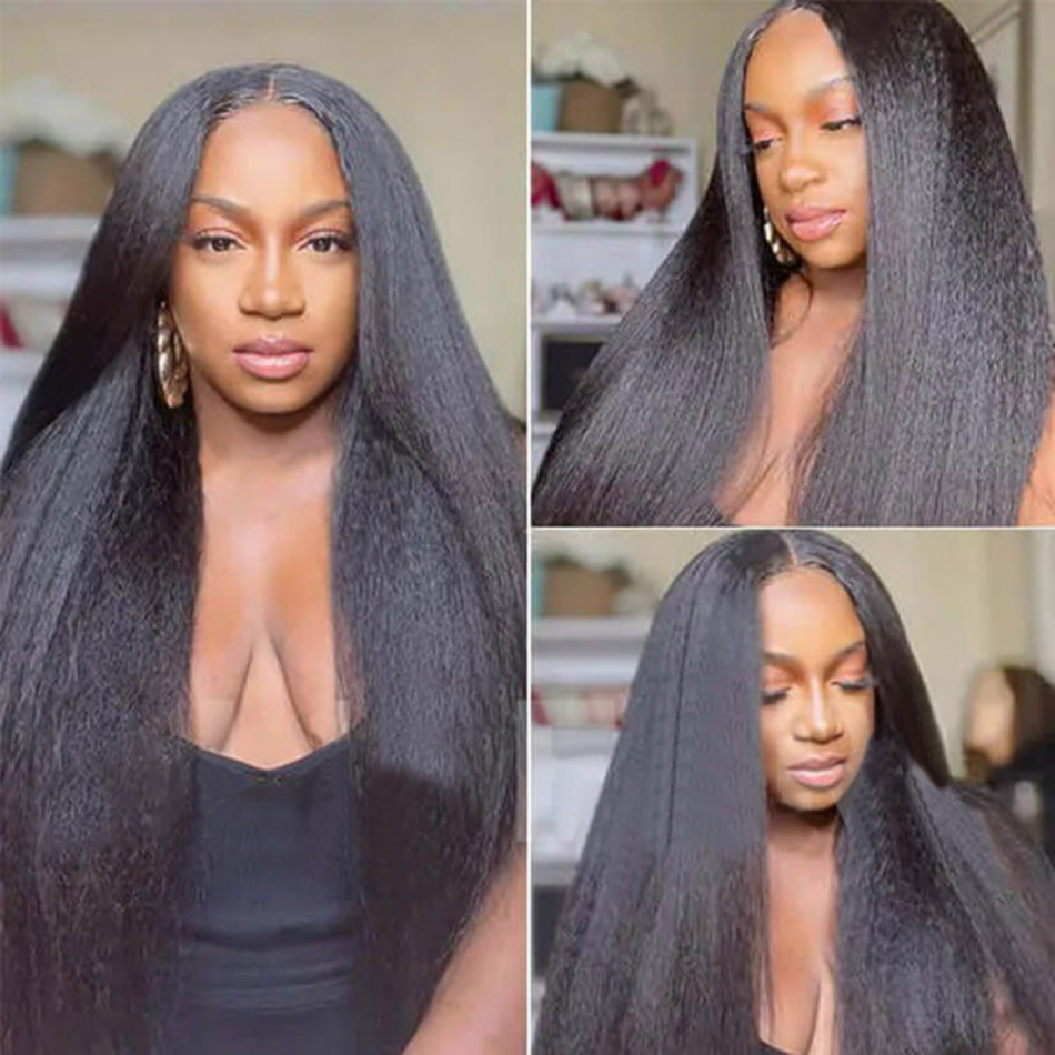 kinky straight wear and go wig human hair