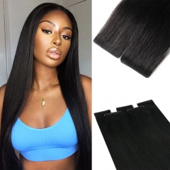 【New In】Hand-Tied Tape Ins Hair Straight PU Glam Seamless Tape in Skin Weft Hair Extensions