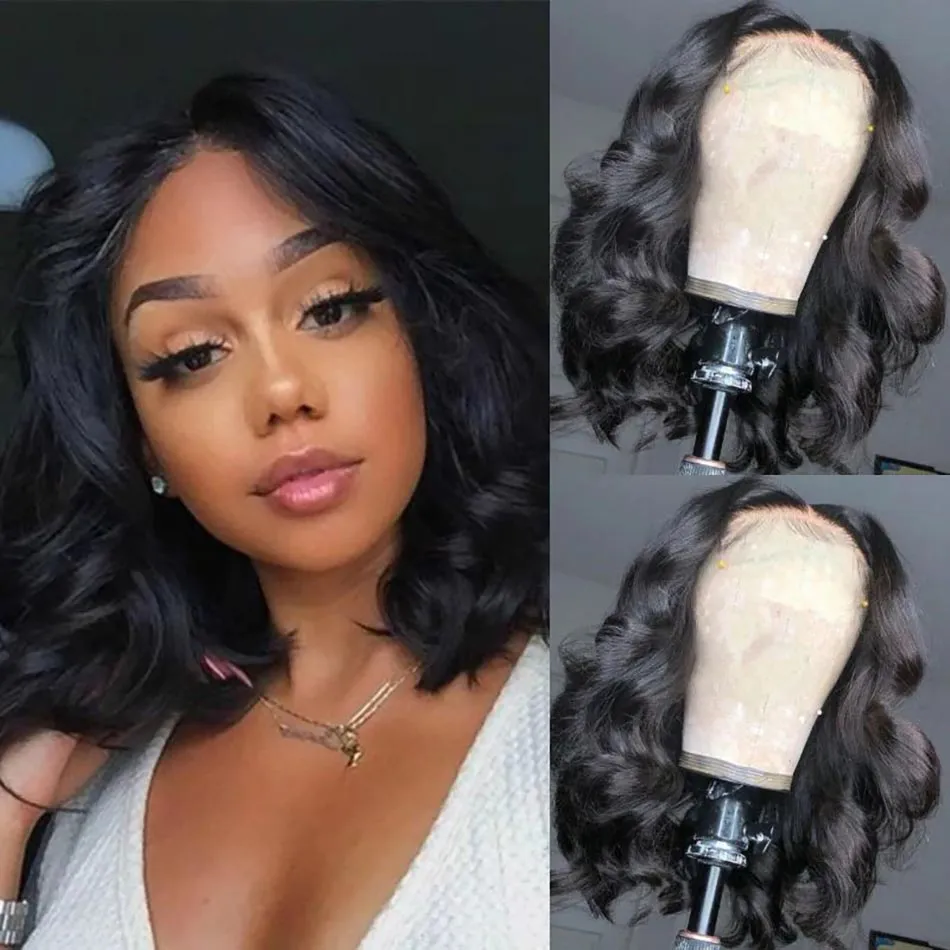 wavy bob black hair