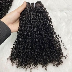 Elfin Hair 3PCS Pixie Curls 12A Brazilian 8-30inch Hair 100% Human Virgin Hair Extensions Natural 1B Color