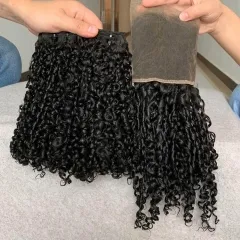 12A 【3PCS+13*4 Lace Frontal】Brazilian Pixie Curls Hair Unprocessed Virgin Hair With 1PC Lace Frontal