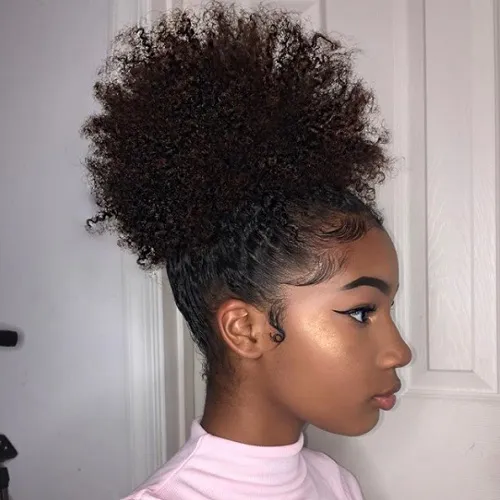 afro puff ponytail
