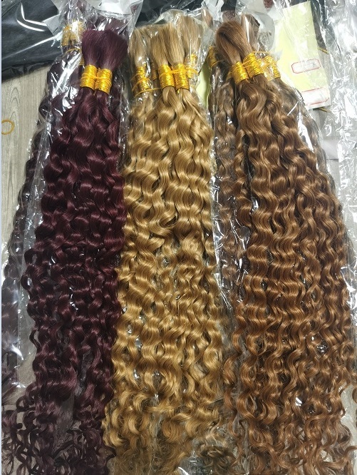 Natural Black Deep Wave Bulk Hair Extensions for Braiding Bohomian