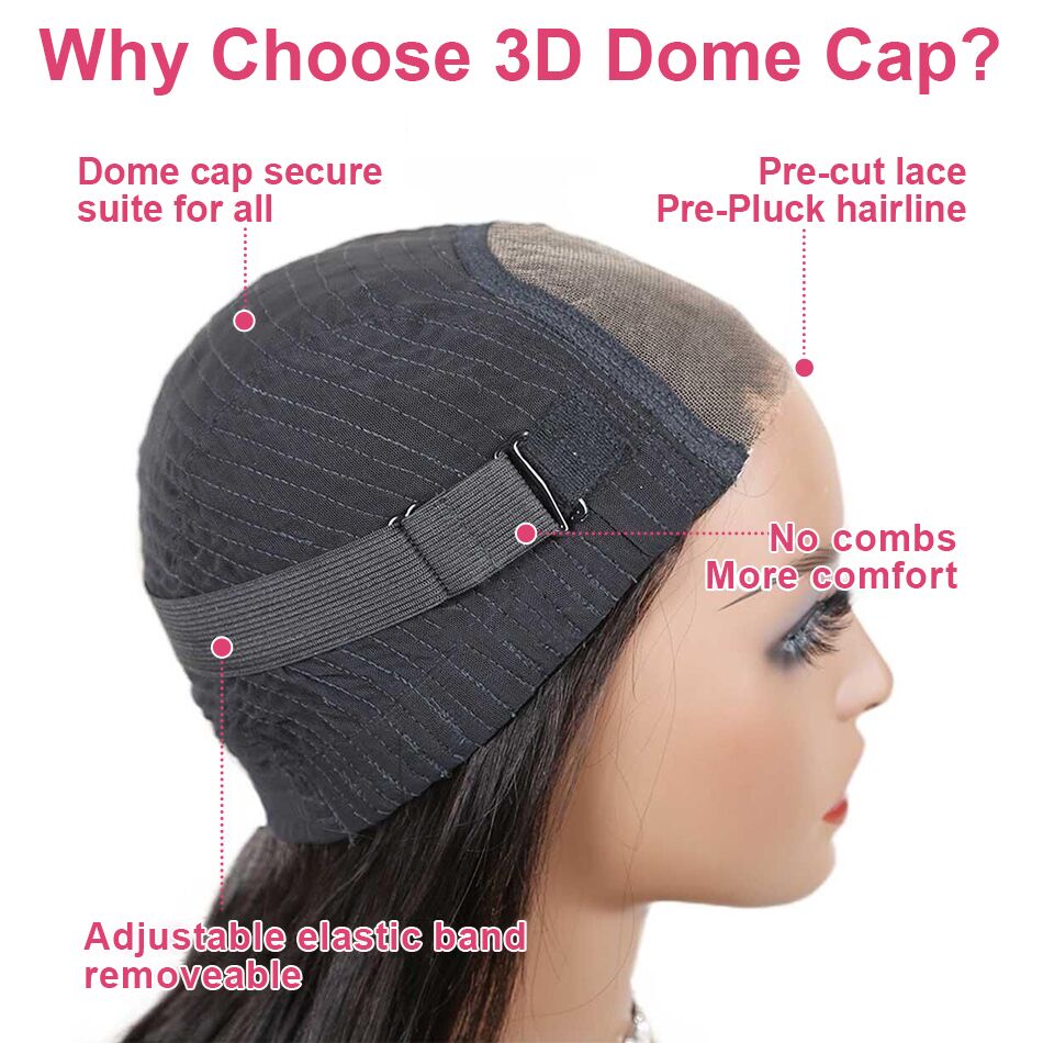 Elfinhair 3d dome cap glueless wigs