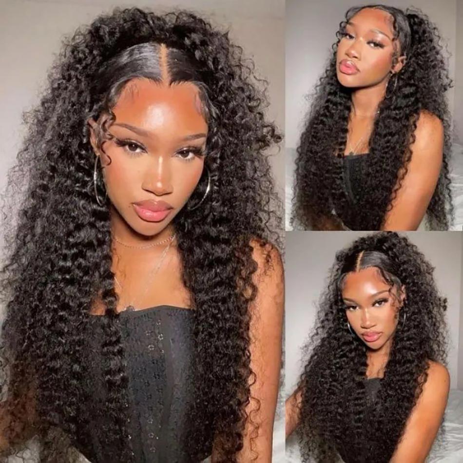 human hair curly glueless wig