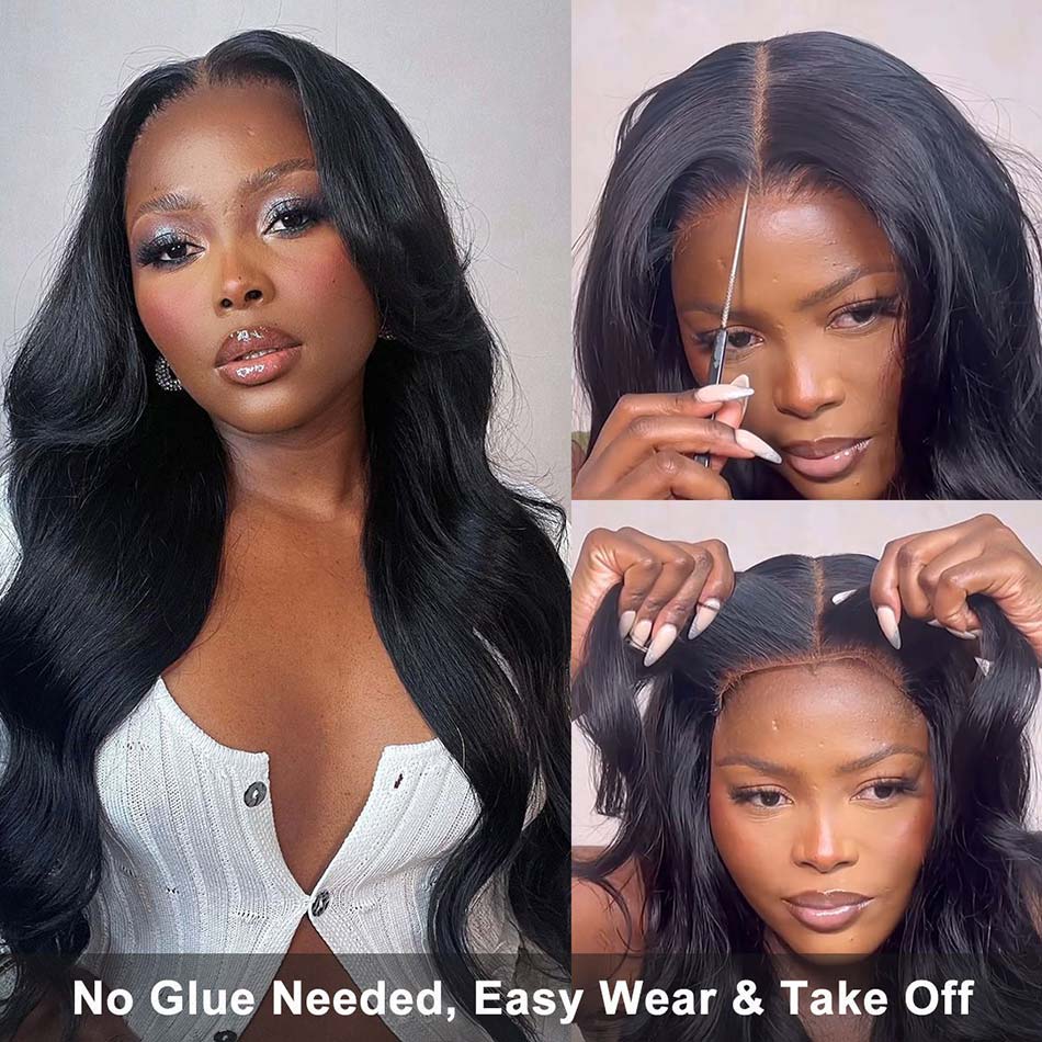 body wave glueless lace front wig