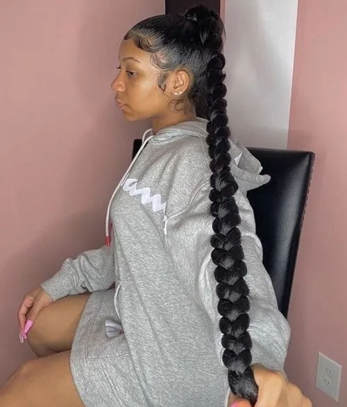 long braided ponytail