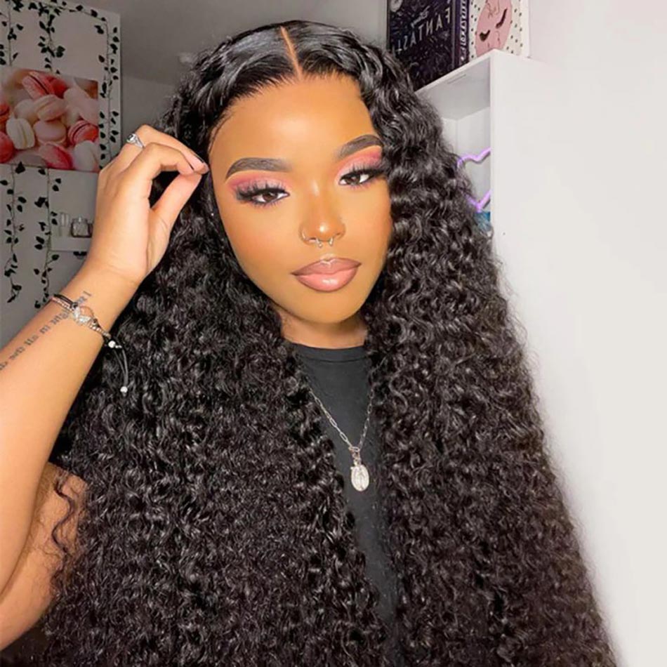 glueless curly wig human hair