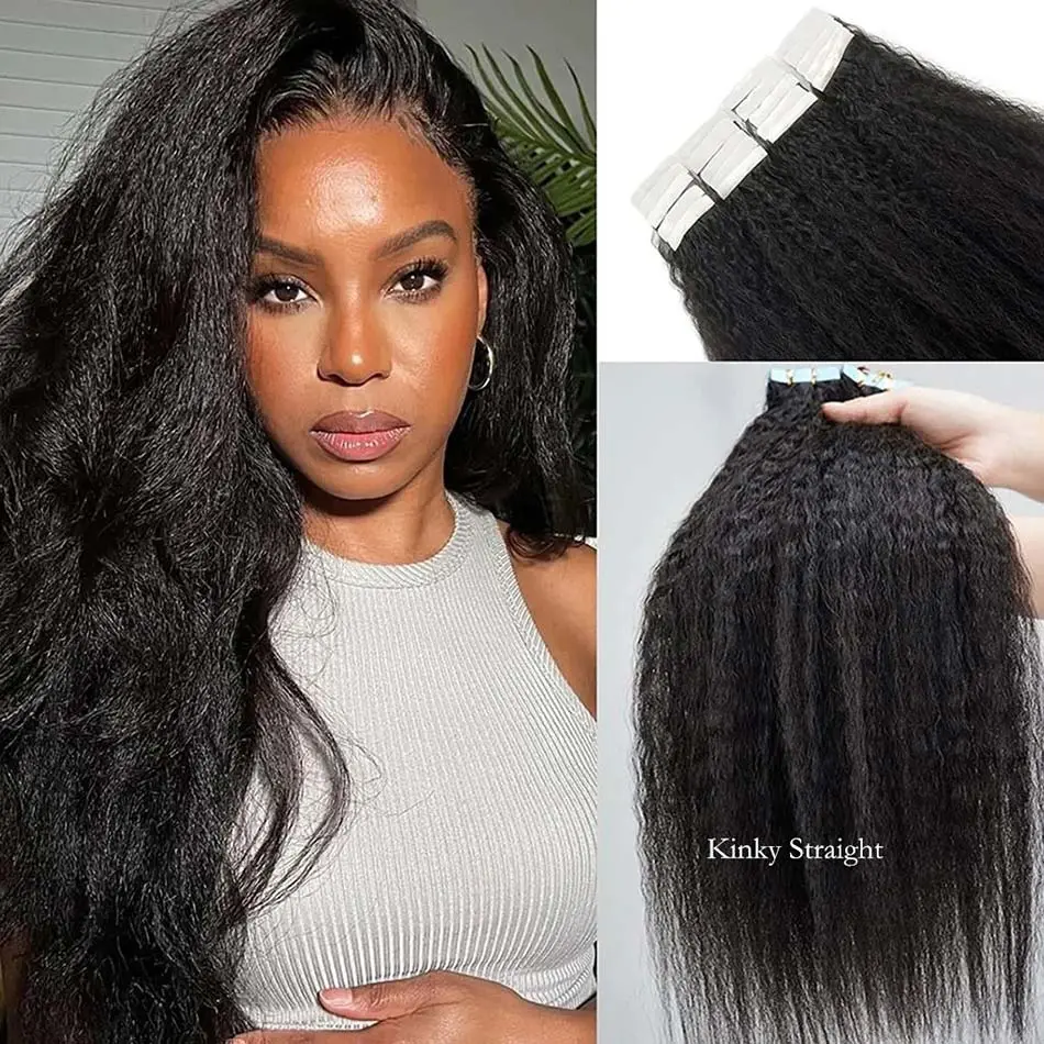 kinky straight tape-in hair extensions