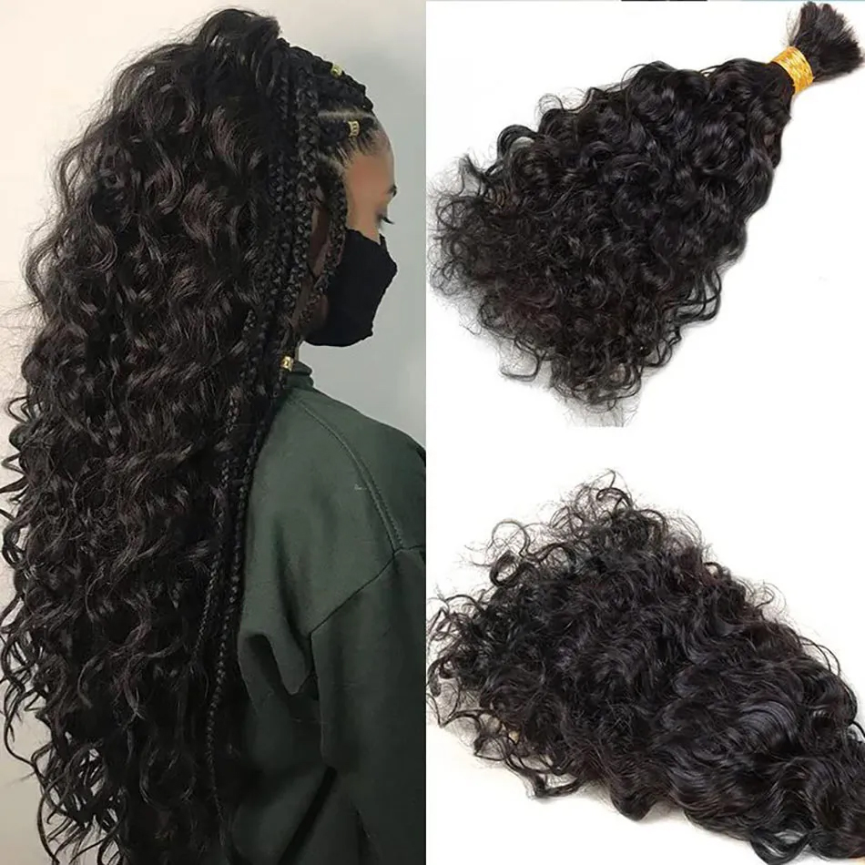 braids with water wave human hair