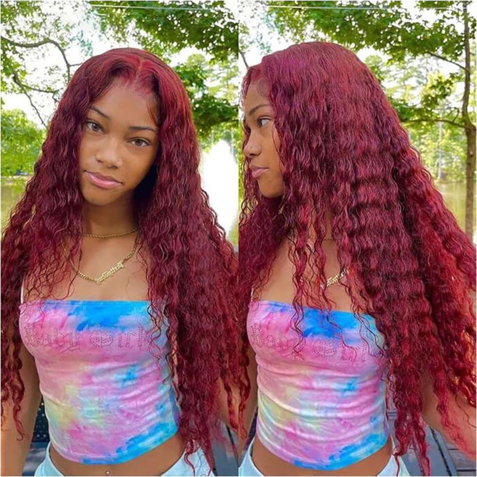 burgundy glueless wig human hair 