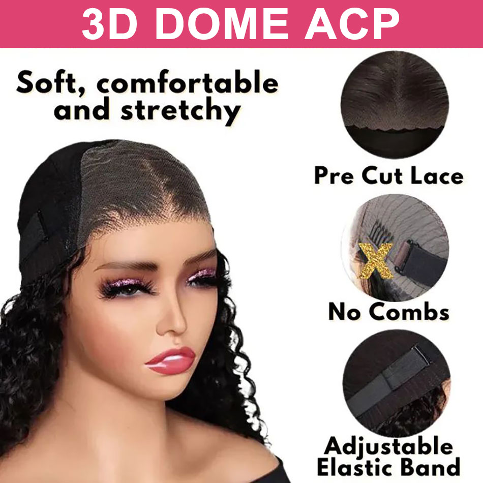 Elfinhair 3d dome cap glueless wig
