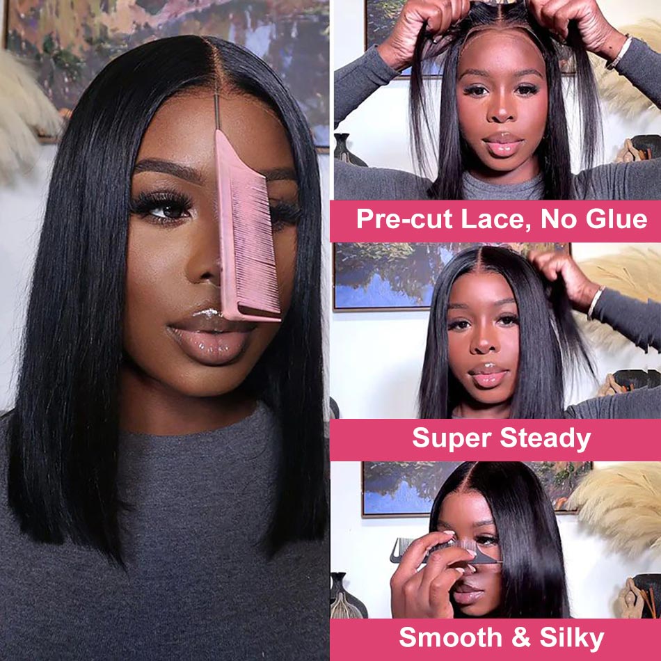 undetectable glueless lace wig with pre-cut lace