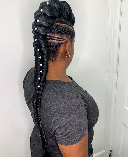 Mohawk braided Ponytail