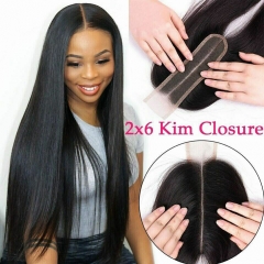 12A 2x6 Kim K Transparent/HD Lace Closure Brazilian Virgin Human Hair