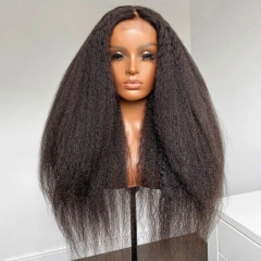 Elfinhair 2*6 Kinky Straight Closure Wig 200%/250% Density Affordable Price Transparent/HD Lace Closure Wig Human Hair