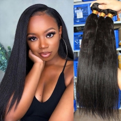 3PCS Hair Bundles New 12A Brazilian Light Yaki 8-30inch Hair 100% Human Virgin Hair Extensions Customize 3 Days