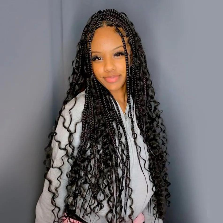 box braids with loose waves