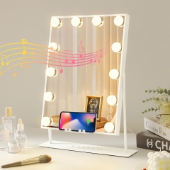 Hathaway Hollywood Slim Vanity Mirror with Wireless Charging L - 12 Dimmable LED Bulbs