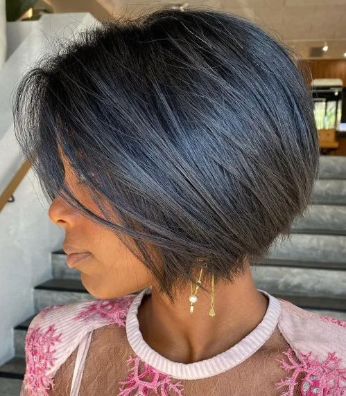 layered angle bob for black hair