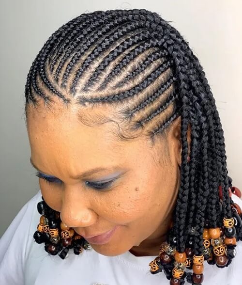 bob braids with beads