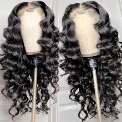 【13X6 HALF LACE】Big Lace Area Loose Wave Transparent/HD Lace Frontal Wig 250% Density Full-Max Invisible Knots