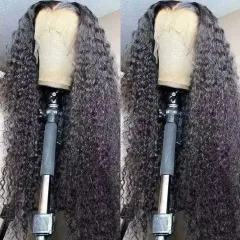 【13X6 HALF LACE】Big Lace Area Kinky Curly Transparent/HD Lace Frontal Wig 250% Density Full-Max Invisible Knots