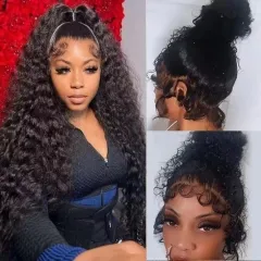 【 3D 360 HD Lace】360 Deep Part Lace Deep Wave Frontal Wig 180%/250% Density Bleach Knots Pre-Plucking