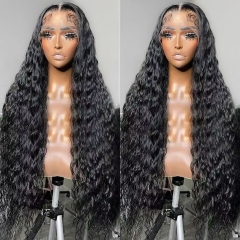 【13X6 HALF LACE】Big Lace Area Water Wave Transparent/HD Lace Frontal Wig 250% Density Full-Max Invisible Knots