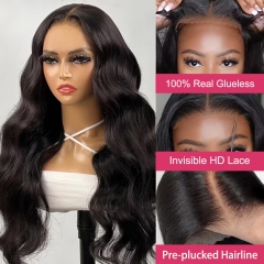 【9 Textures】Wear Go Pre-cut 5x5 Lace Closure Wig Undetectable HD Lace Bleach Knots 100% Real Gluelessly Install