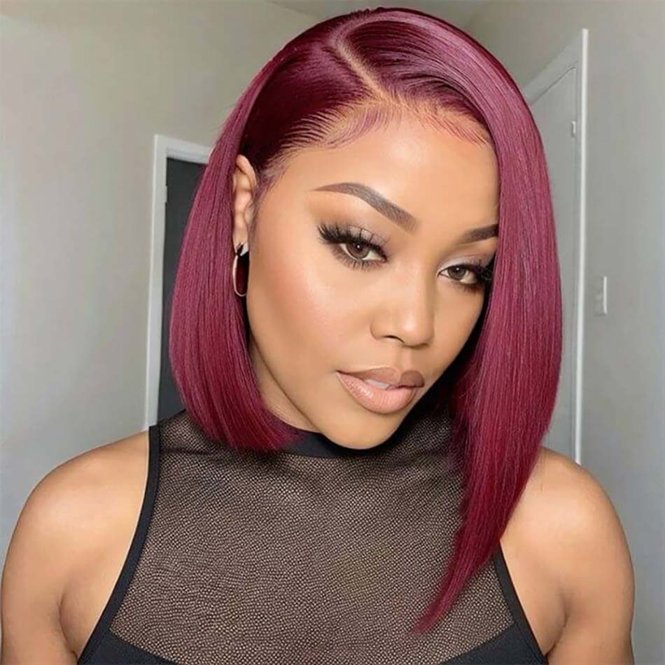 burgundy a line cut bob