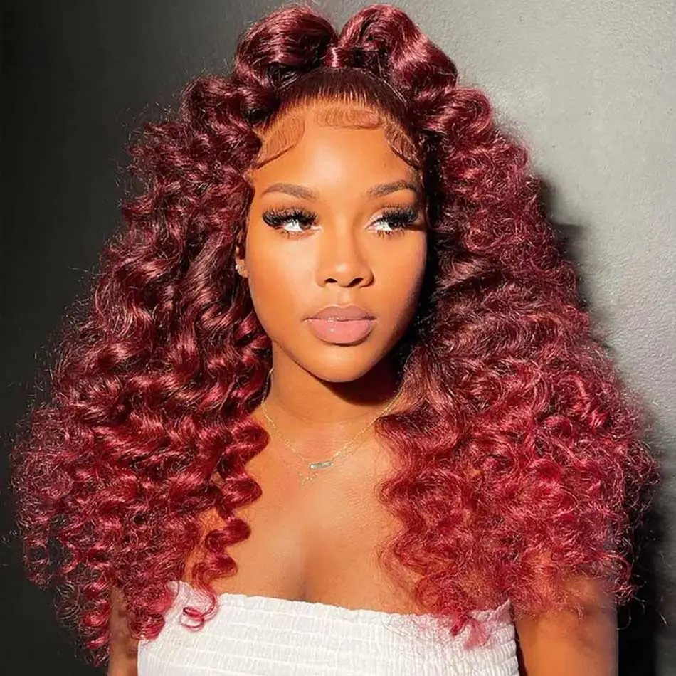 bright burgundy hair