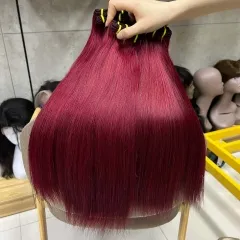 99J Color Vietnamese Super Double Drawn Bone Straight Raw Human Hair Weave