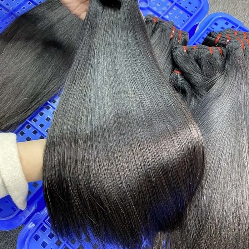 1B Black Vietnamese Super Double Drawn Bone Straight Raw Human Hair Weave