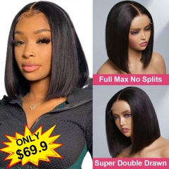 【Super Double Drawn】Wear Go Glueless 4x4 Lace Closure Bob Wig Full-Max Density