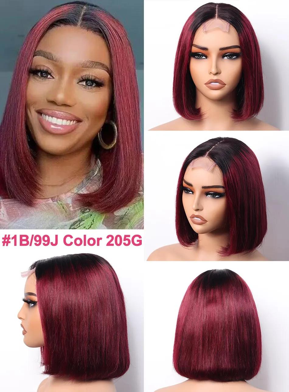 ombre red bob