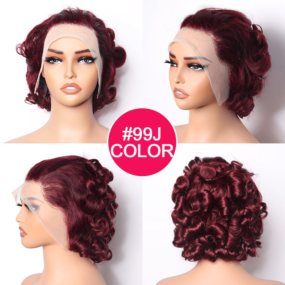 Super Double Drawn Spring Egg Curls 13x4 Lace Frontal Bob Wig