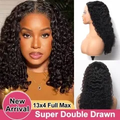 【Super Double Drawn】13x4 Full Max Lace Frontal Bob Wig Curly Hair 14Inch