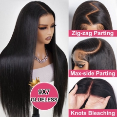 【PreEverything GLUELESS】9x7 HD Lace Closure Wig Parting Max Pre-plucked & Invisible Knots Bleaching