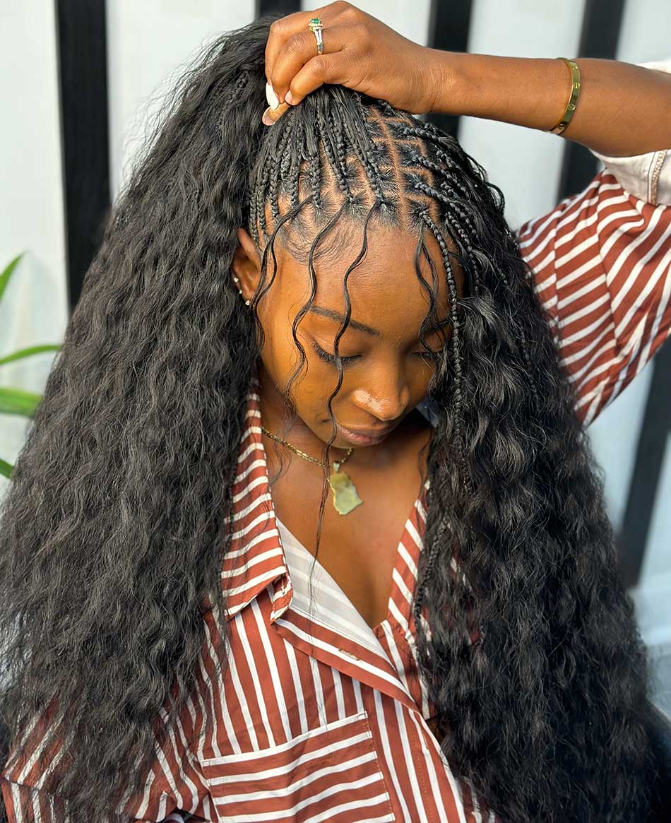 half braids with wire hair extensions