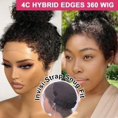 【Invisible Strap+4C Edges】360 GLUELESS Snug Fit HD Lace Full Frontal Invisible Tiny Knots & Realistic Hairline