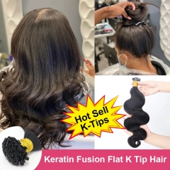 Keratin Fusion Hair Extensions Flat Tip Pre Bonded Human Hair Extension Weave For Black Women