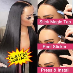 【13x6 GLUELESS+Magic Tab】PreMax 3D 13x6 HD Lace Wig Max Parting Ear-to-Ear Full Frontal PreBleached Invisible Knots