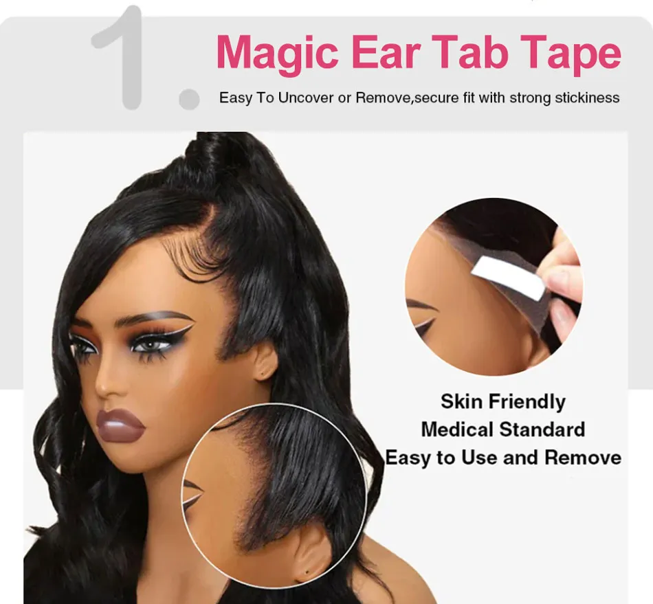 magic tab glueless lace wig