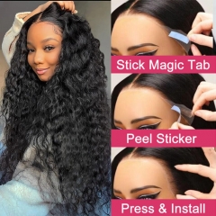 【13x6 GLUELESS+Magic Tab】Indian Curly 3D 13x6 HD Lace Wig Max Parting Ear-to-Ear Frontal PreBleached Tiny Knots