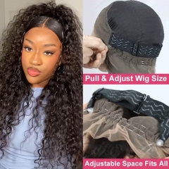 【Invisible Drawstring】360 Water Wave GLUELESS HD Lace Frontal Wig PreBleached Invisible Knots & PrePlucked