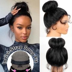 【Invisible Drawstring】360 Straight GLUELESS HD Lace Frontal Wig PreBleached Invisible Knots & PrePlucked