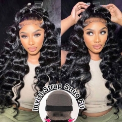 【Invisible Drawstring】360 Loose Wave GLUELESS HD Lace Frontal Wig PreBleached Invisible Knots & PrePlucked