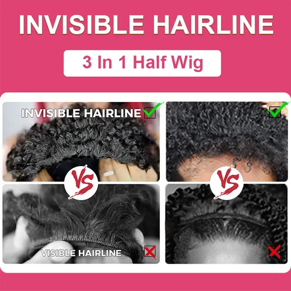 3-in-1 half wig